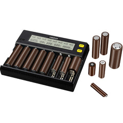 8 Slots Rapid Smart AA AAA 18650 Battery Charger Current Optional Overcharging Protection Adjustable Slots For Most Batteries