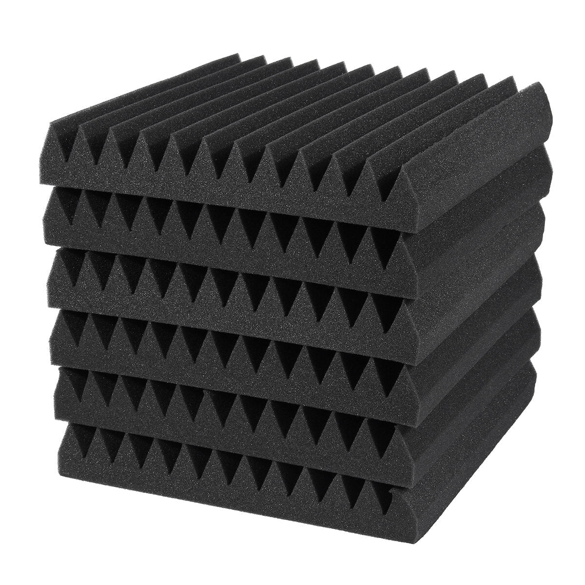 6Pcs Triangular Sound Insulation Cotton KTV Muffler Sponge Foam Pad Wall Absorption