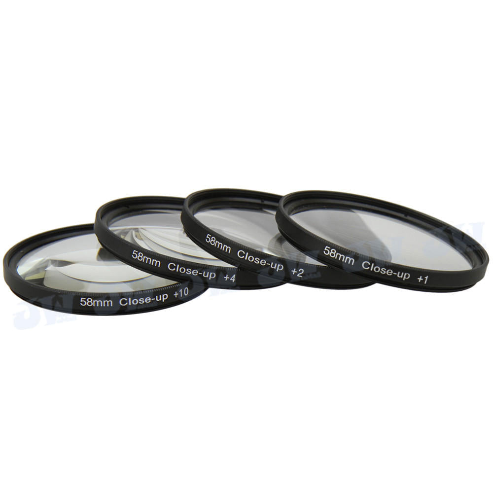 58mm Macro Close Up Filter Lens Kit +1 +2 +4 +10 for 58mm Camera Lens