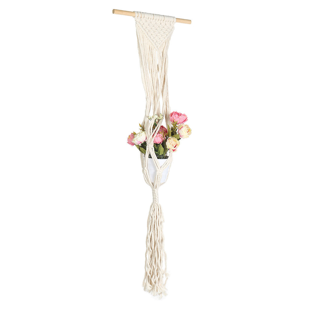 Wall Hanging Planter Plant Hanger Hand Knitting Natural Cordage Plant Hanger Basket Plant Holder for Flower Pot Hanging Net Bag