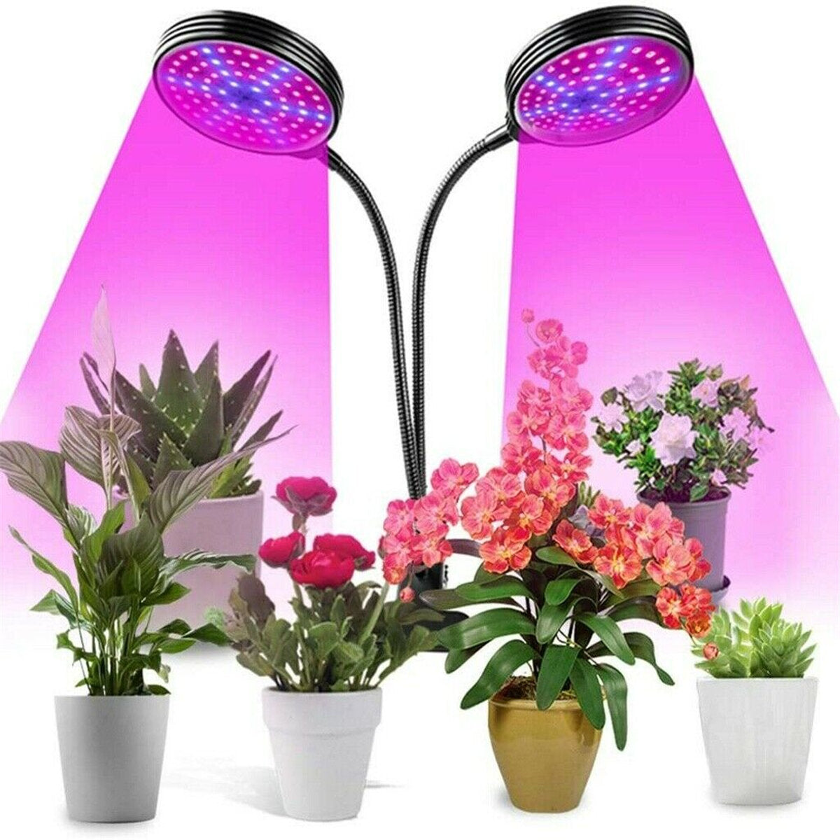 1/2/3 Head Plant Grow Light Head LED Lamp Hydroponics Greenhouse Garden 360 Flexible Indoor Dimmable