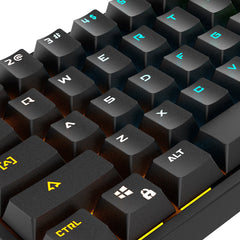 Mechanical Keyboard 61 Keys Compact Blue Switch Cherry Profile RGB Backlit USB Wired Waterproof Gaming Keyboard