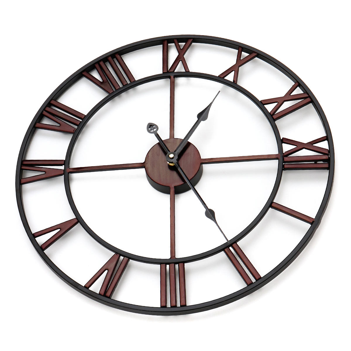 45cm Large Wall Clock Big Roman Numerals Giant Open Face Metal For Home Outdoor Garden