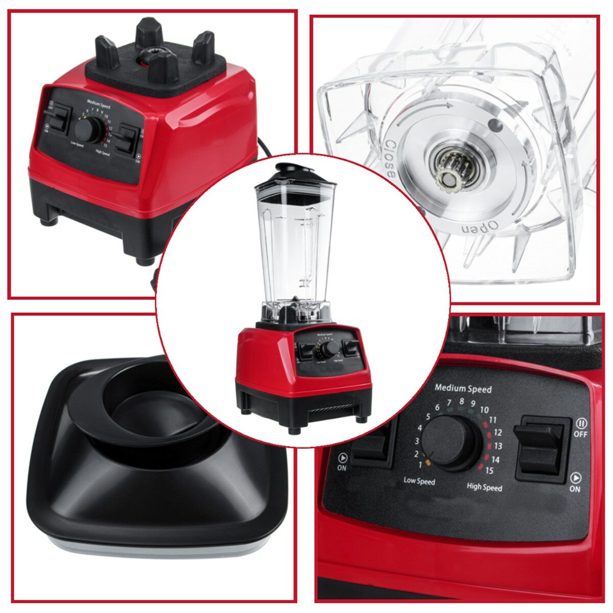 Commercial Blender Mixer Food Processor Kitchen Juicer Smoothie Ice Crush 3500W