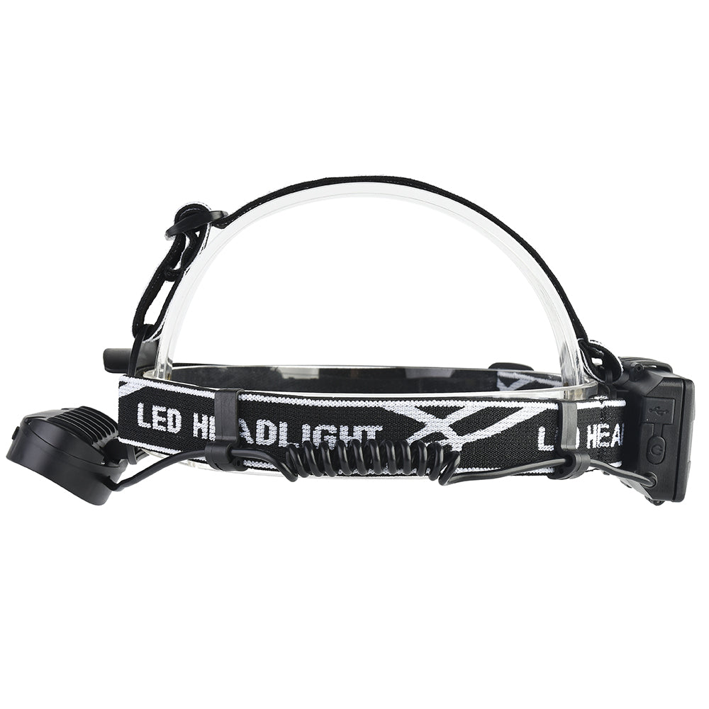 6LED Smart Sensor Cycling Headlight 5 Switch Modes 4xT6+2xCOB LED Red Warning Light