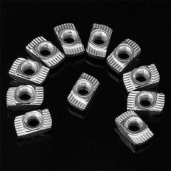 100pcs Hammer Nut Nickel Plated Carbon Steel Aluminum Connector T Fastener Sliding Nut