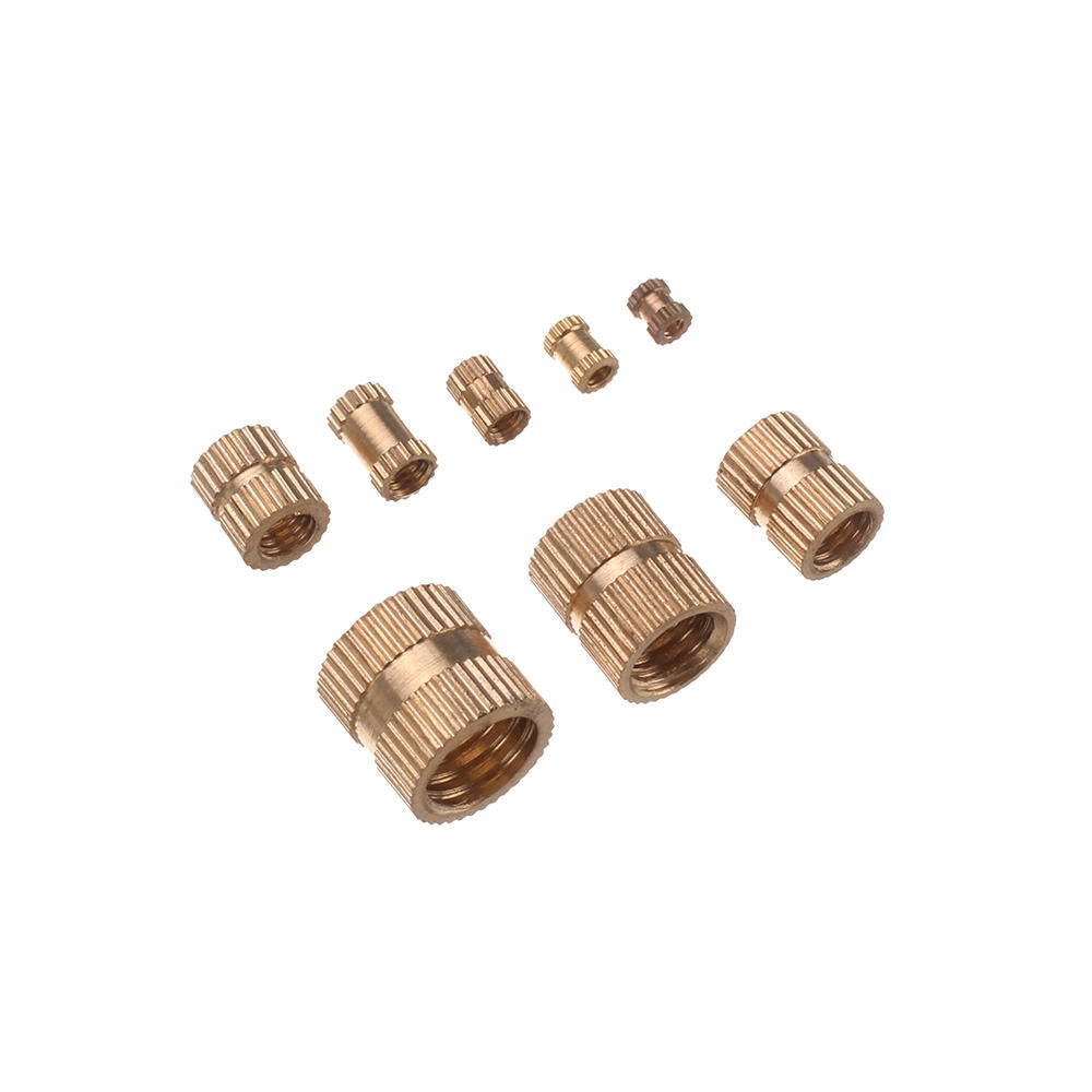 210pcs M2~M10 Metric Threaded Brass Knurl Nuts Round Insert Embedment Nut Assortment Set