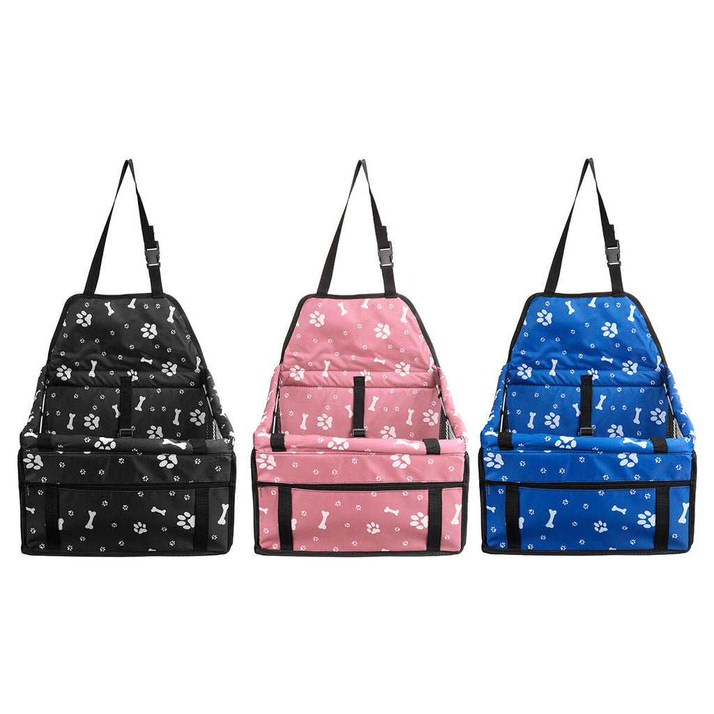 Pet Car Booster Seat Travel Carrier Cage, Oxford Breathable Folding Soft Washable Travel Bags for Dogs Cats or Other Small Pet