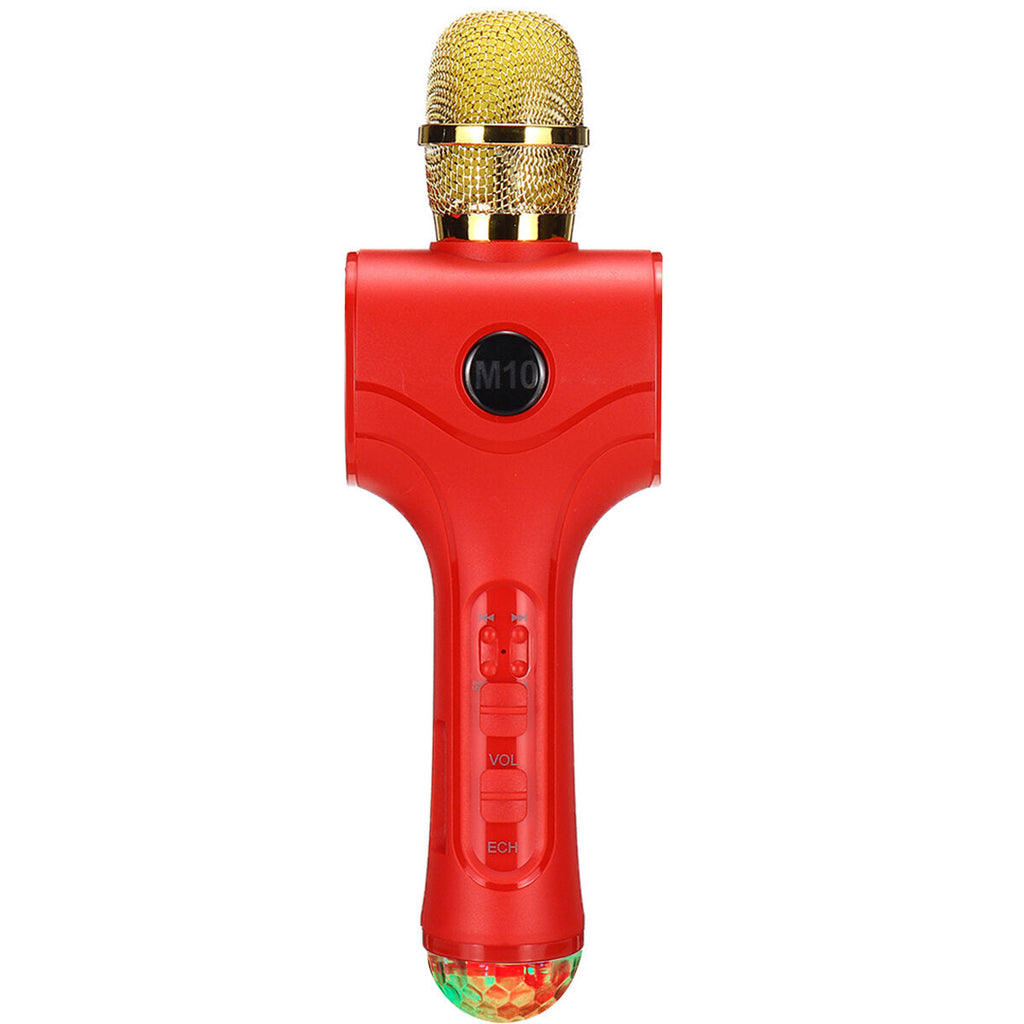 Wireless Bluetooth Microphone 13W*2 Hi-Fi Stereo Speaker TF Card AUX-In Luminous 2600mAh Karaoke Mic Recorder KTV Singing Player