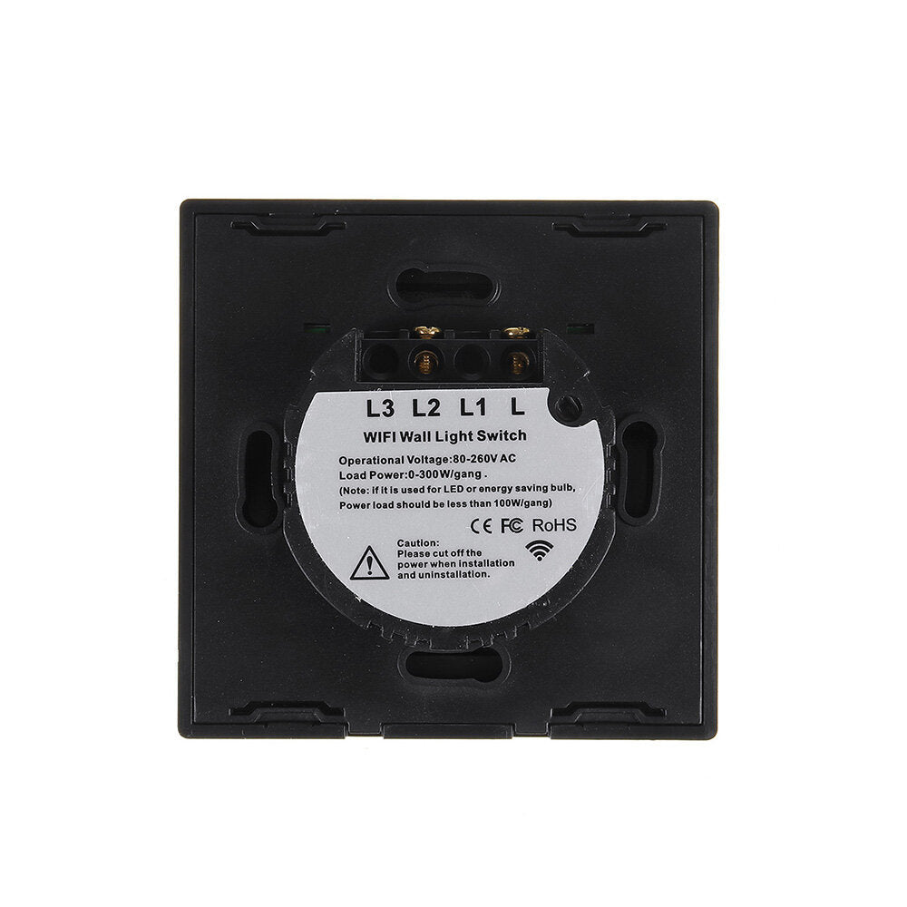 EU/UK 1/2/3 Gang eWelink WIFI Smart Wall Light Switch Touch Panel APP Remote Control Switch Single Live Wire No Neutral Line Switch