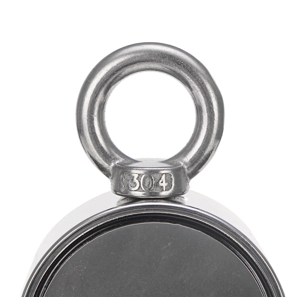 Double Side 420kg D75mm Neodymium Fishing Salvage Recovery Magnet For Detecting Metal Treasure