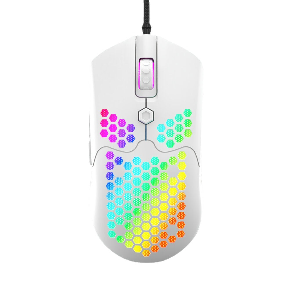 Wired Game Mouse Breathing RGB Colorful Hollow Honeycomb Shape 12000DPI Gaming Mouse USB Wired Gamer Mice for Desktop Computer Laptop PC
