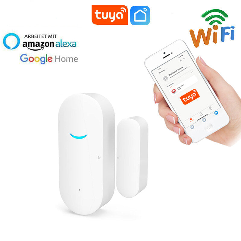 Door & Window Sensor Smart Door Magnetic Detector Sensor Wireless Alarm Work With Amazon Alexa Google Home,433MHz