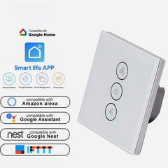 Smart Fan WiFi Switch 86 Type Fan Speed Control Switch Compatible with Amazon Alexa Google Home WF-FS01