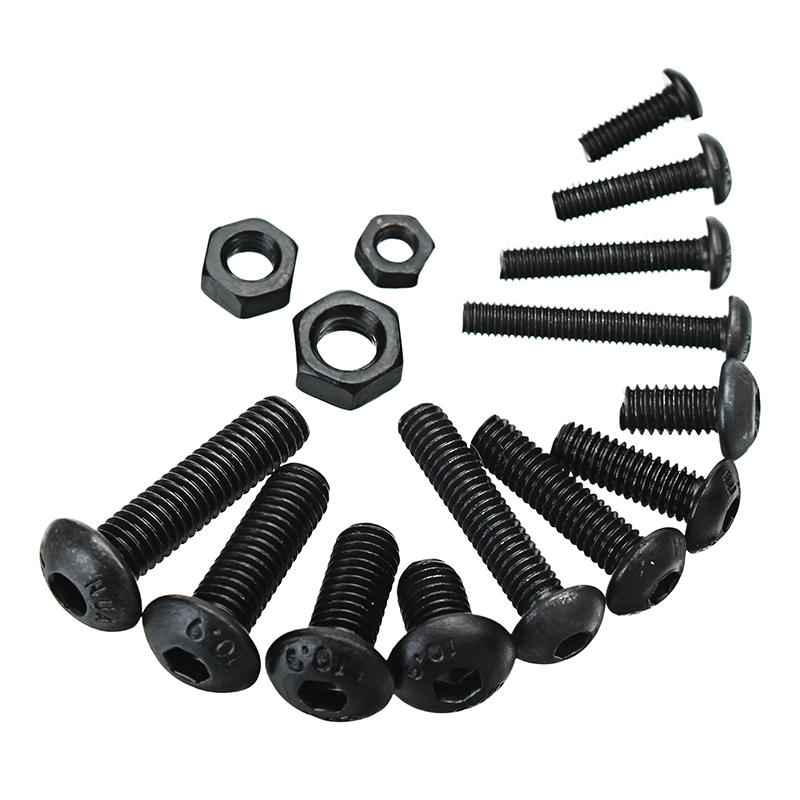440Pcs M3/M4/M5 Carbon Steel Screw Hex Socket Button Head Bolt Nut Assortment Kit