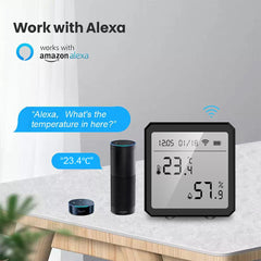 WiFi Smart Digital Temperature and Humidity Sensor Detector with LCD Date Time Display Support Alexa Google Home