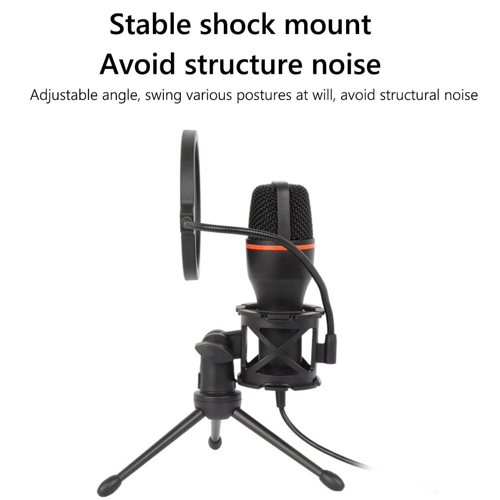 Wired Condenser Microphone Karaoke Recording Vocals Voice Mic for Desktop Computer Windows Studio Singing Gaming Streaming