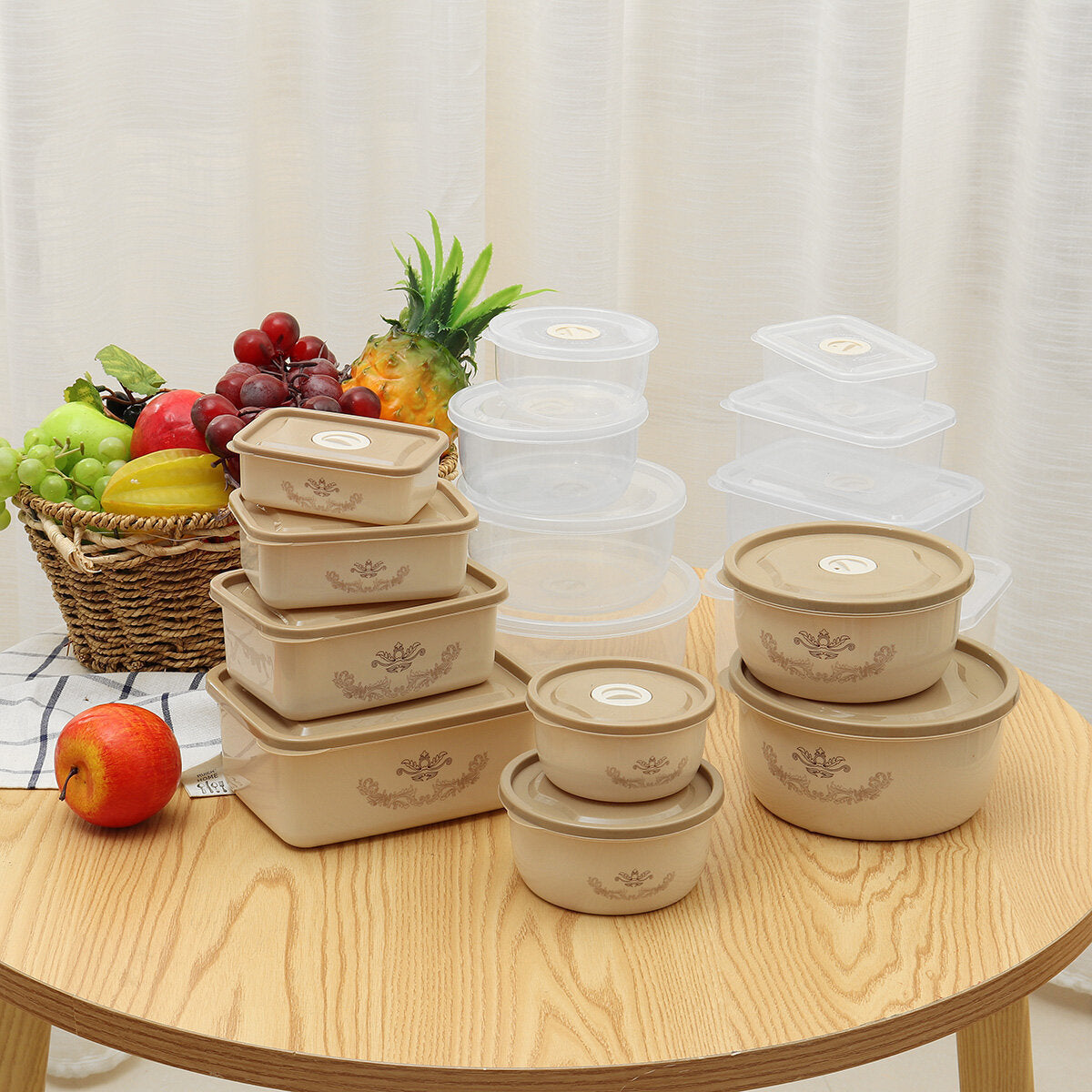 Storage Box Miscellaneous Grain Storage Plastic Sealed Box Refrigerator Freshness Box,4 PCS