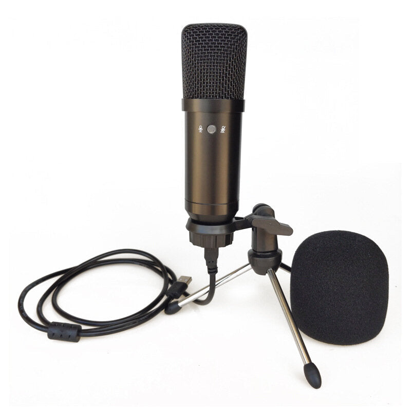 Professional Universal HD Live Streaming USB Condenser Wired Microphone with Sound Card Tripod Stand for Samsung PC Laptop