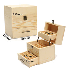 Wooden Three-layer Essential Oil Storage Box Sundries Case Container Protector