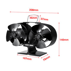 8 Blades Stove Fan Fireplace Fire Heat Powered Saving Eco Friendly Fireplace Fans Wood Log Burner Household Winter Warmer