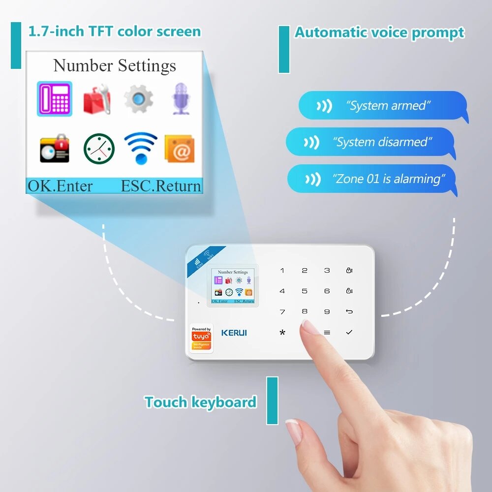 Smart WIFI GSM Security Alarm System Burglar Motion Detector Smoke Door Window Sensor Works with Alexa Home