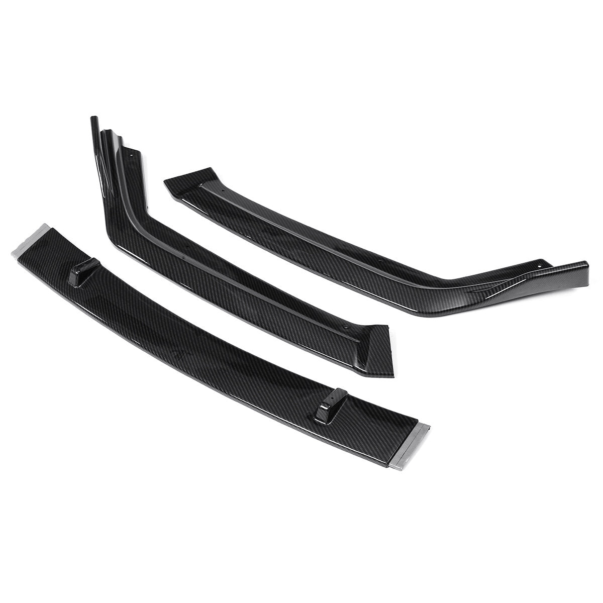 3PCS Carbon Fiber Look Front Bumper Lip Body Kit Spoiler