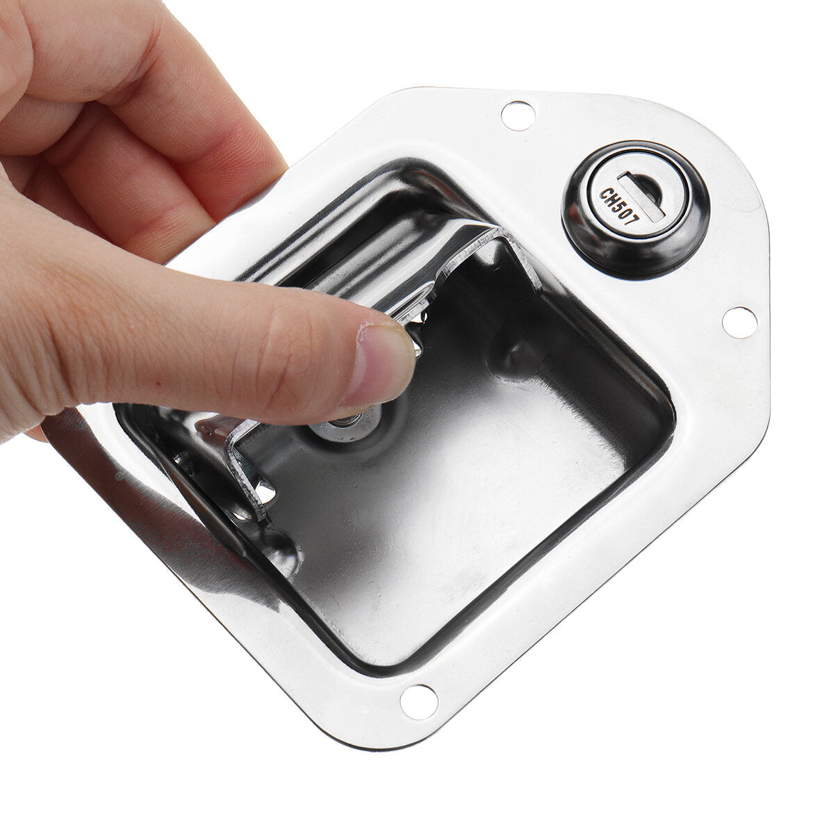 Stainless Steel Paddle Door Lock Latch Handle Truck Tool Box Trailer With 2 Keys