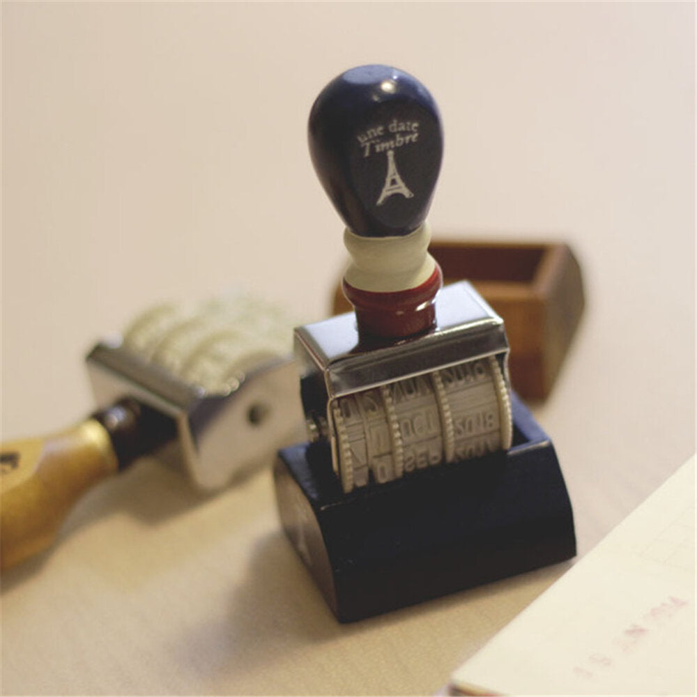 Vintage Date Seal Wooden Handle Date DIY Stamp Diy Stamps For Scrapbooking Stationery Decal Material School Supplies