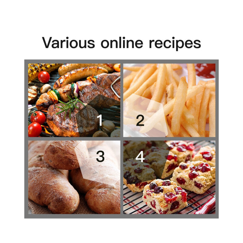 1700W 220V 5.5L Air Fryer APP Control 8+1 Cooking Functions Preheat & Warm Keeping Hot Oven Cooker with Touch Screen Control