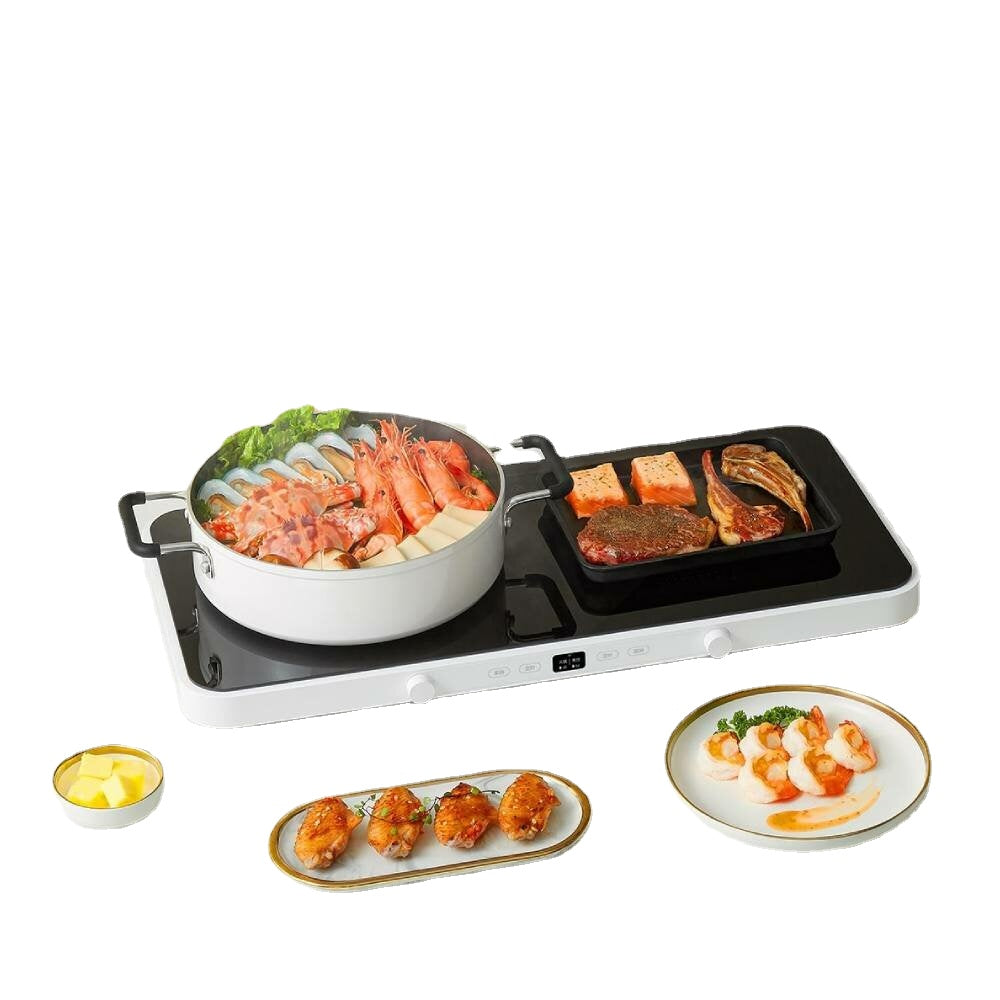 Double Induction Cooker IH Electromagnetic Temperature Control Continuous Heating 2200W