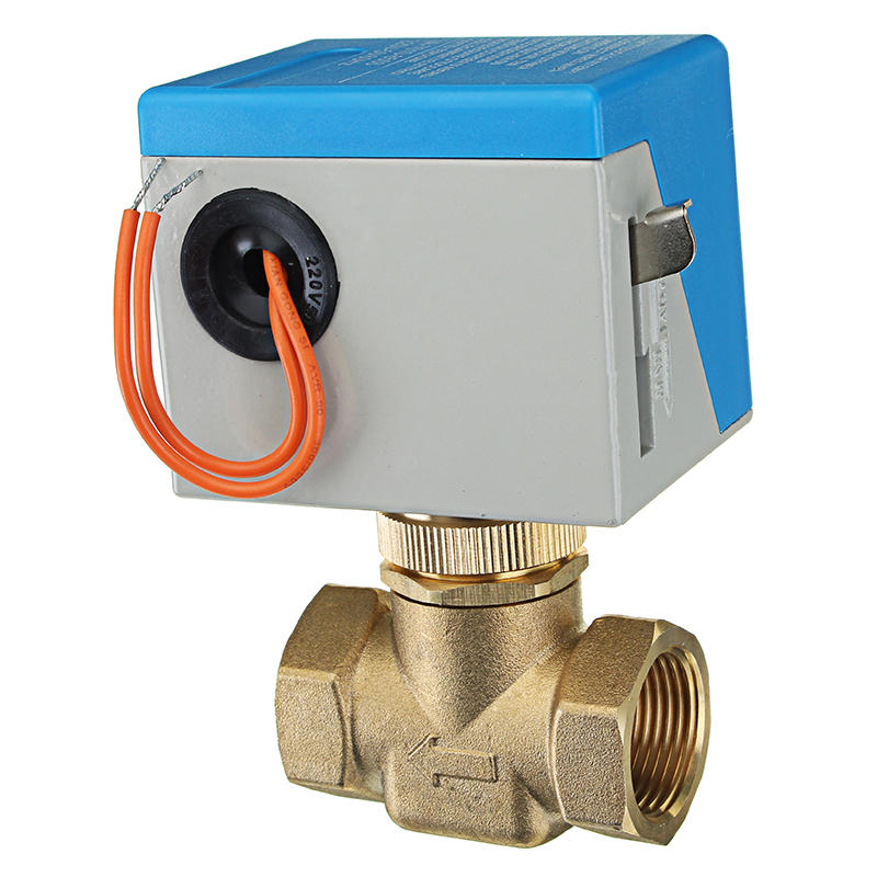 3/4" Motorized Electric Brass Globe Valves 2 Wire AC 220V Female Two Way Stop Valve