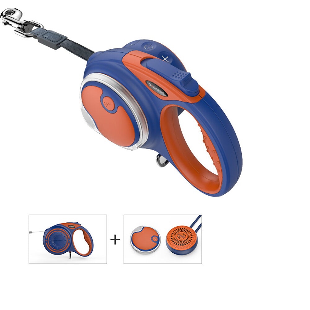 Reflective Retractable Dog Leash, One Button Brake & Lock Anti-Slip Handle, Strong Nylon Ribbon Tape for Small Medium Large Dogs