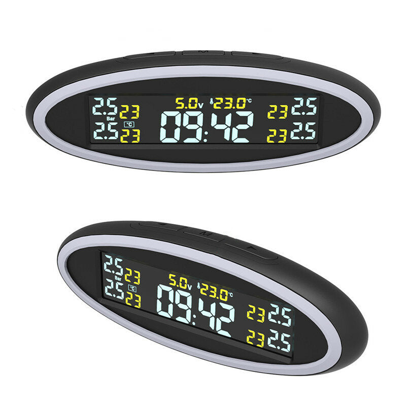 12V Car TPMS Tyre Pressure Monitoring System with Ambient Lights OBD Auto Security Alarm External Sensor