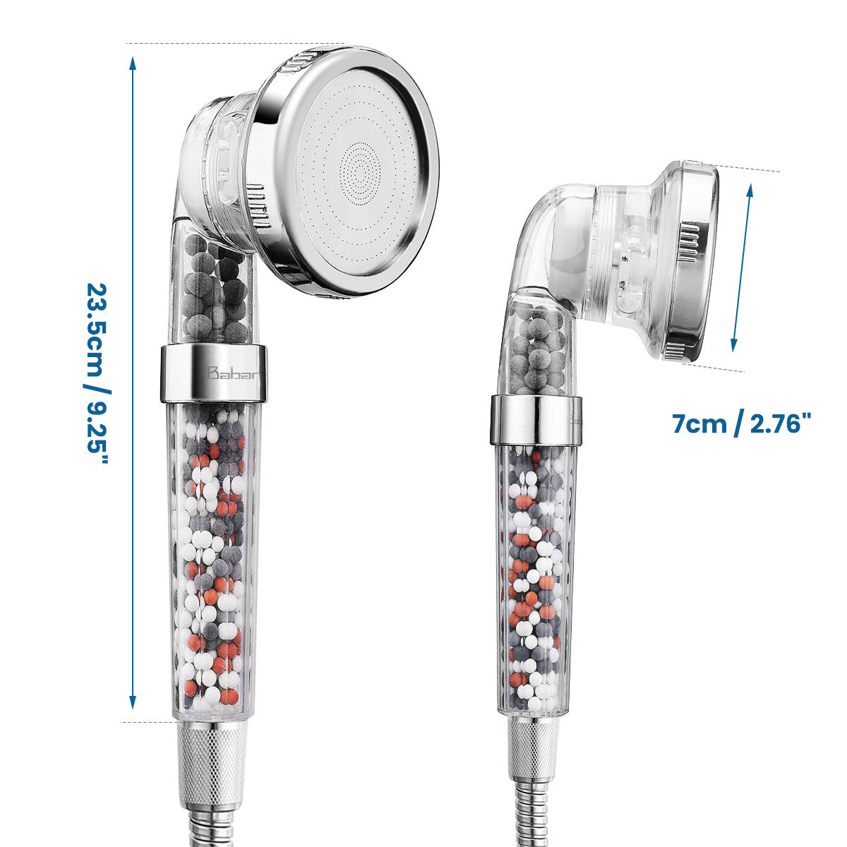 Ionic Shower Head Upgraded 4-Layer Filtration Universal Handheld Showerhead Higher Pressure Water Saving with 3 Sprays Modes Extra Filter