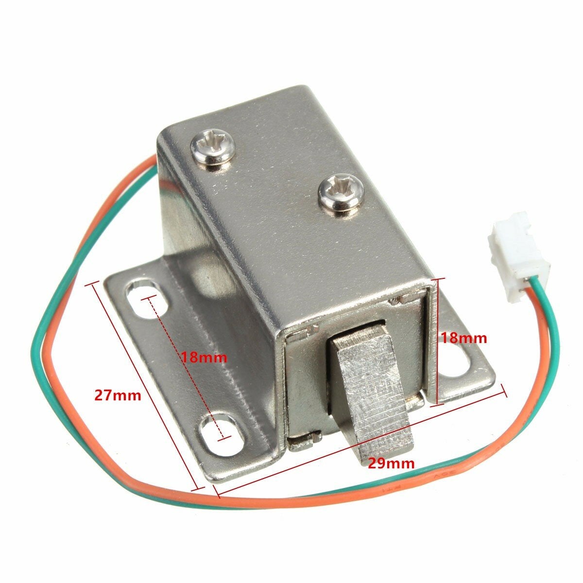 12V DC 0.43A Cabinet Drawer Electric Door Lock Assembly Solenoid 27x29x18mm