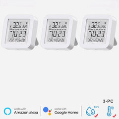 WIFI Wireless Temperature And Humidity Sensor Indoor Smart Digital Display Electronic Thermometer Works With Alexa And Google Home