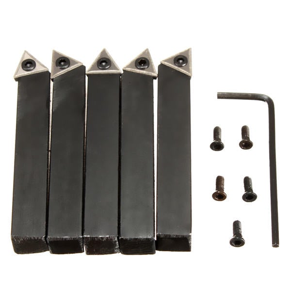 5pcs 3/8 Inch Shank Lathe Carbide Inserts with Turning Tool