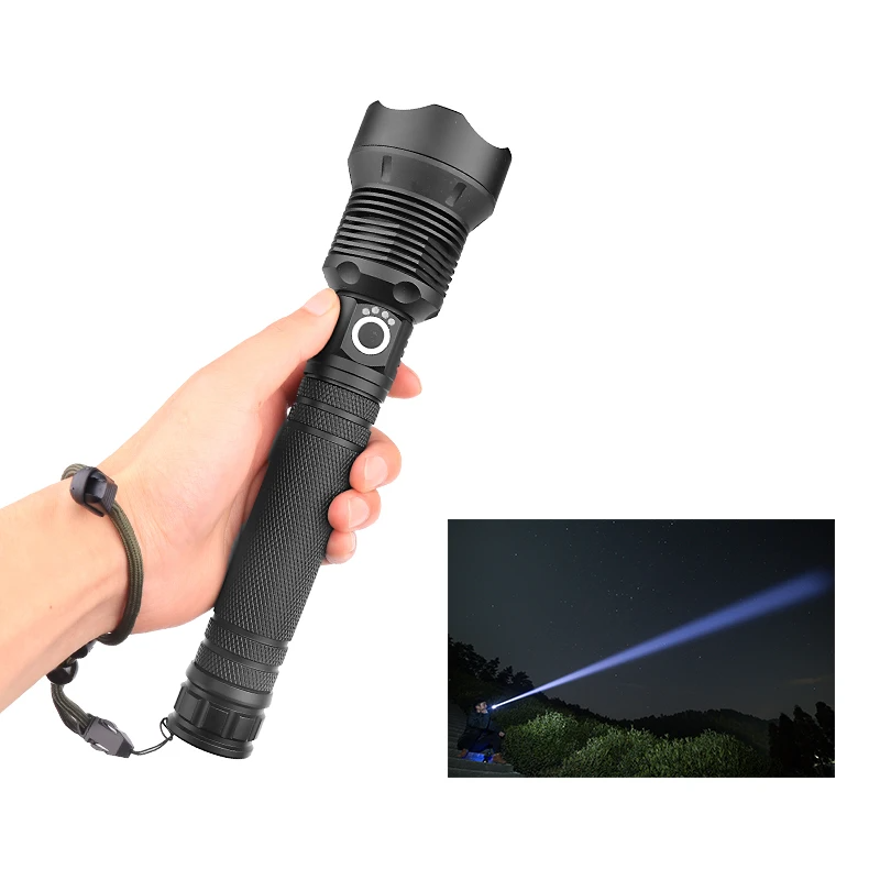 3 Modes USB Rechargeable Telescopic Zoom LED Flashlight 18650/26650