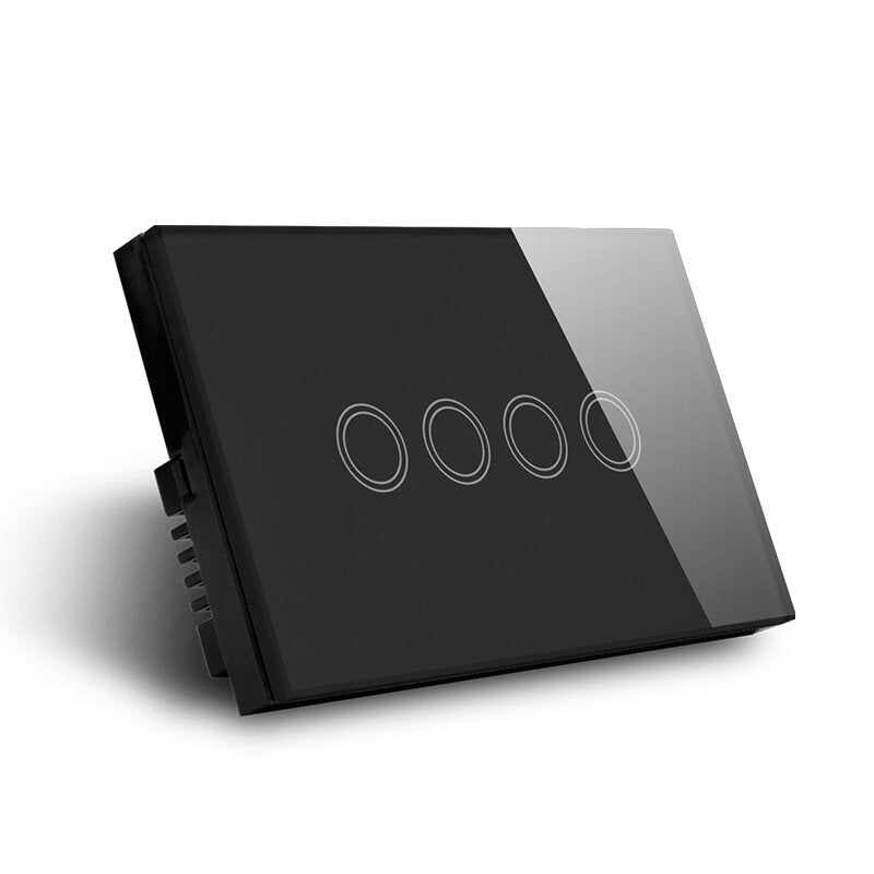 Crystal Touch Screen Glass Panel ZB Wall Switch Compatible with Alexa and Google Home 1/2/3/4Gang