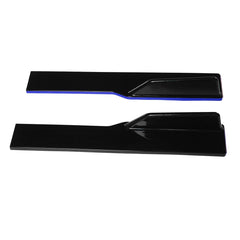 2.2M / 78.7inch Pair of Universal Side Skirts Extensions Splitters Blue Line