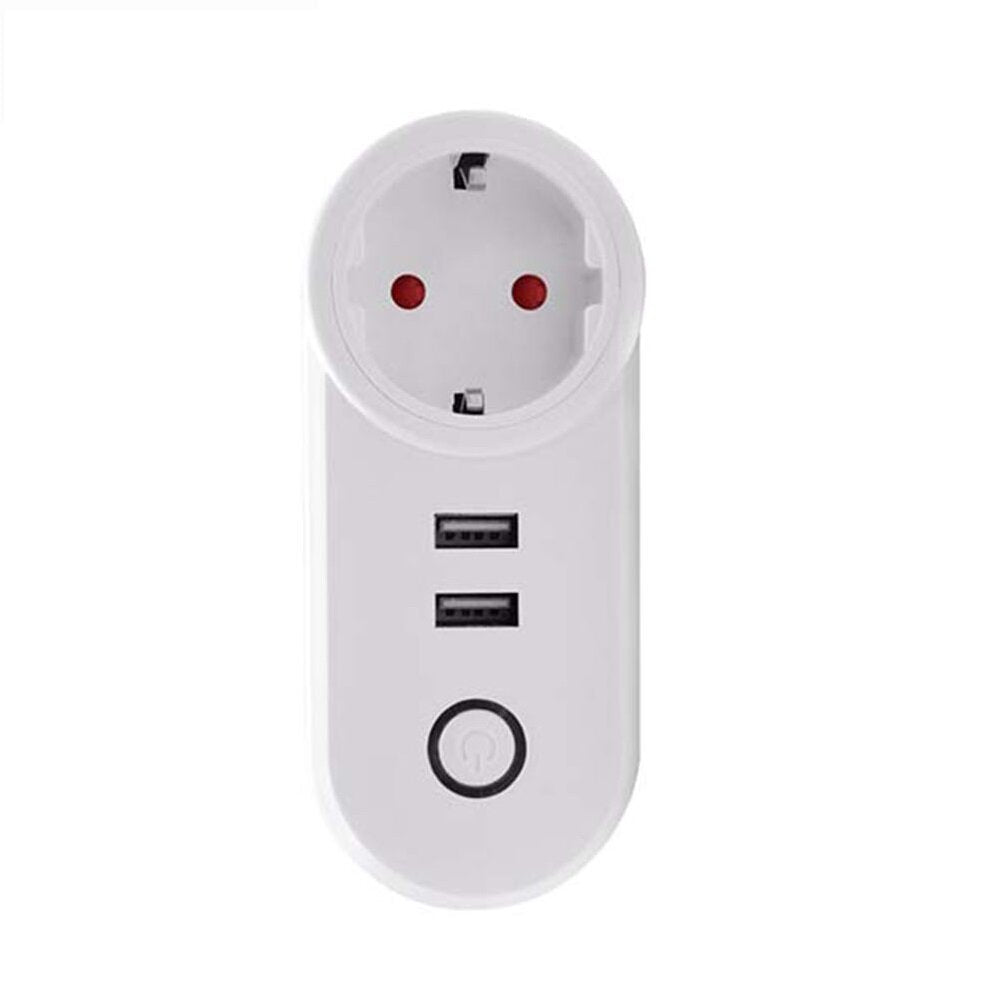 WiFi Switch Smart Socket Dual USB Ports Outlets UK US EU FR Plug APP Remote Control Works with Alexa Google Home