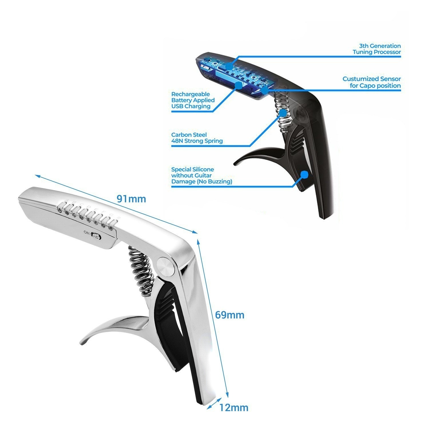 2-in-1 Multi-functional Guitar Capo Tuner