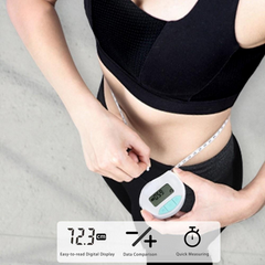 Digital Measuring Tape Accurately Measures Body Part Circumferences Display Records Results Measurements