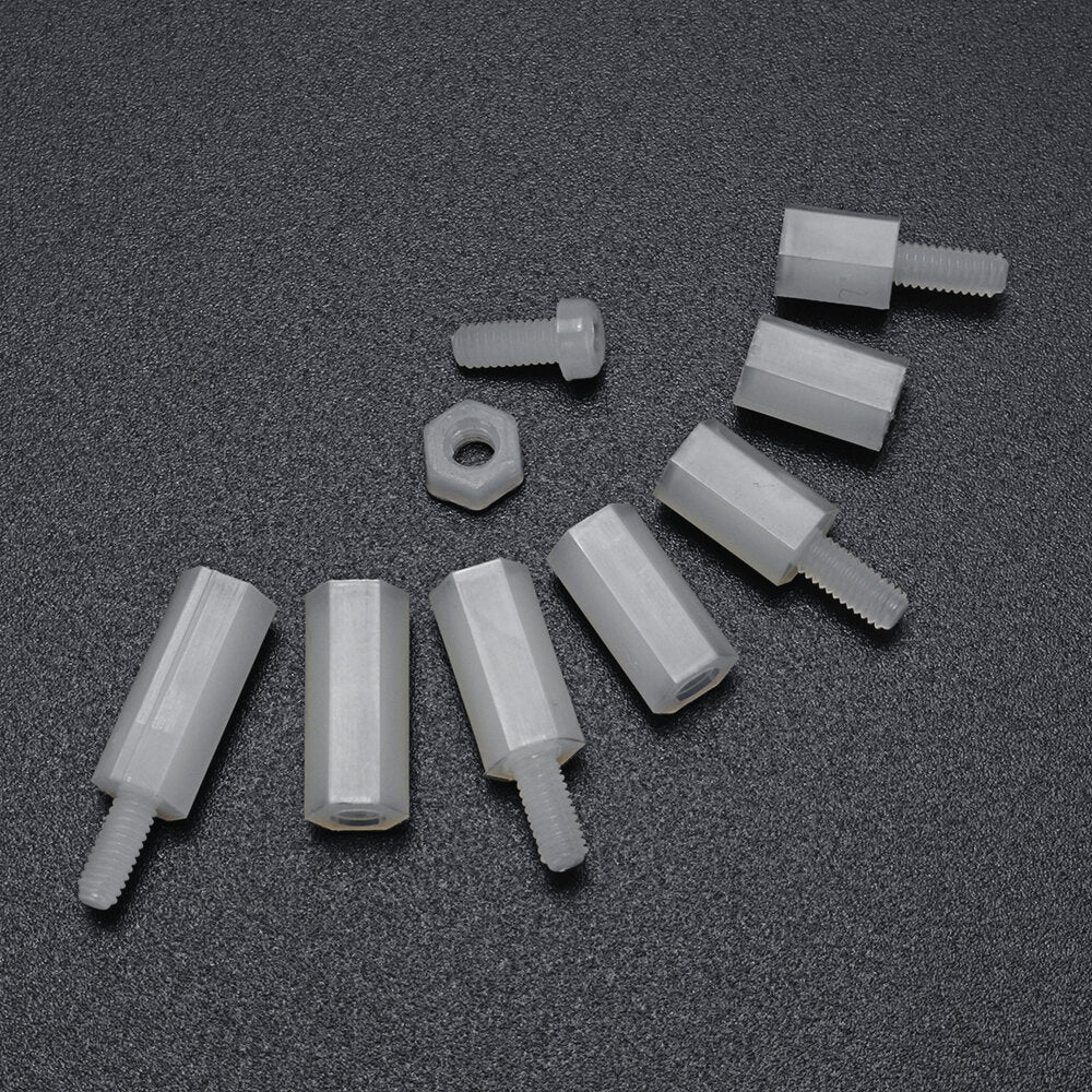 300Pcs Nylon Screw White/Black Hex Screw Nut PCB Standoff Spacer Assortment Kit