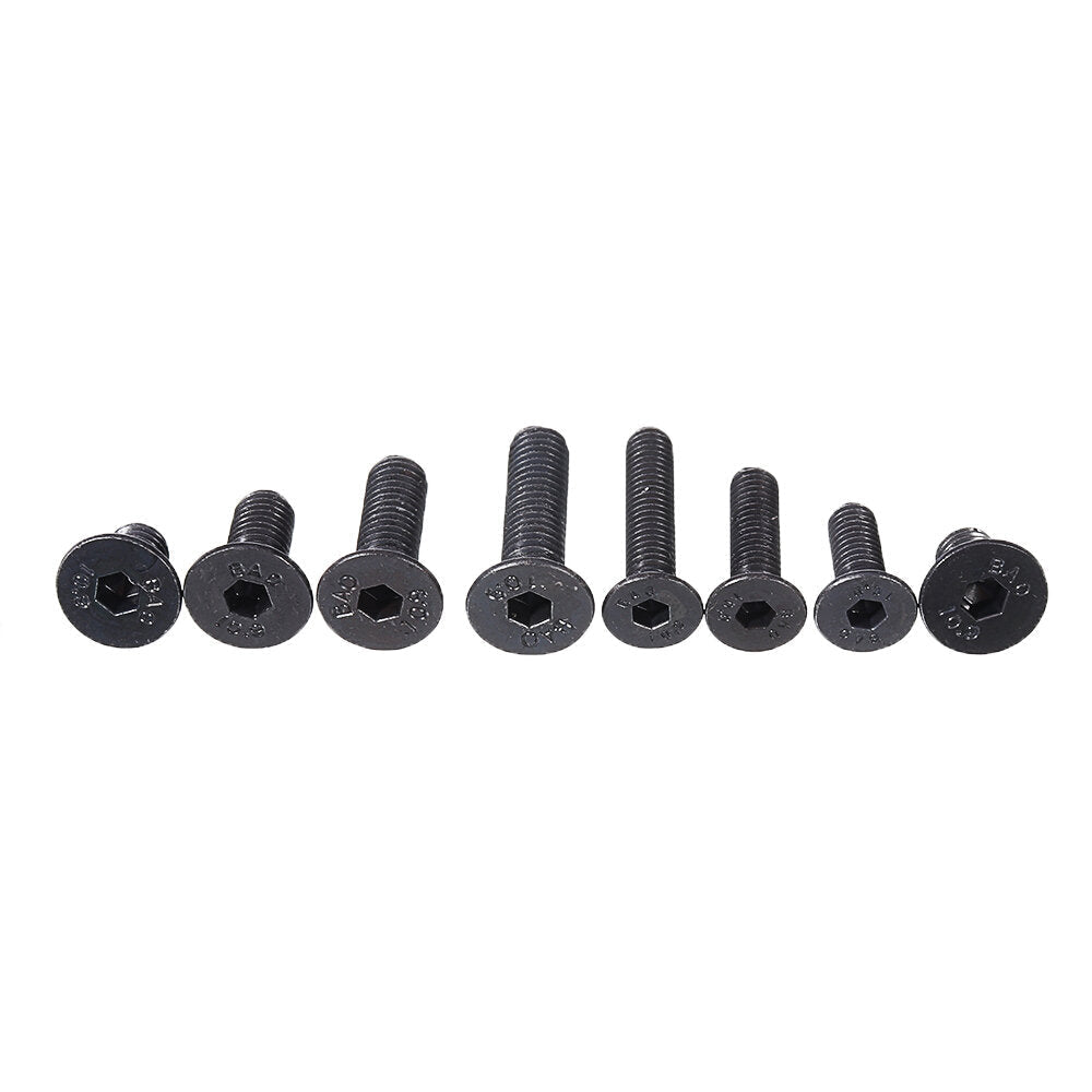 1220Pcs M2 M3 M4 M5 Carbon Steel Flat Head Countersunk Hex Socket Screw Hex Screw Nuts Assortment Kit