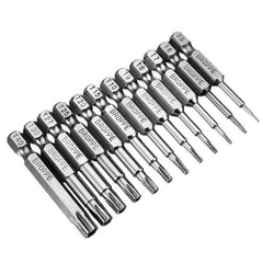 12pcs T5-T40 50mm Magnetic Torx Screwdriver Bits 1/4 Inch Hex Shank Screwdriver Bit Set