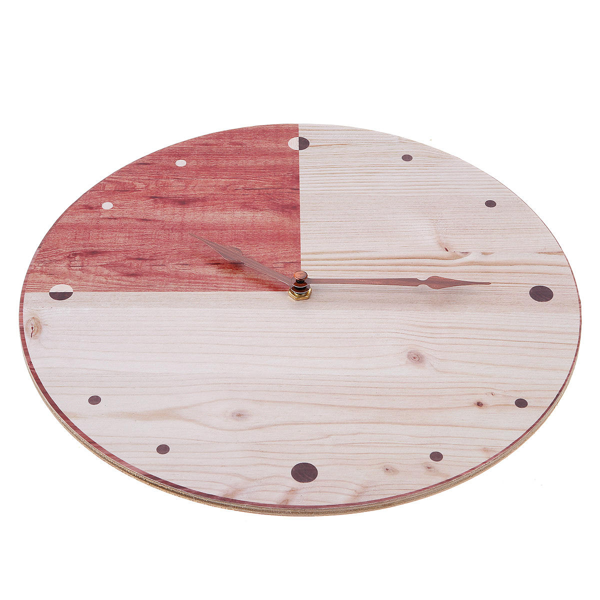 11'' Retro Round Wooden Wall Clock DIY Digital Round Room Home Office Bar Decor