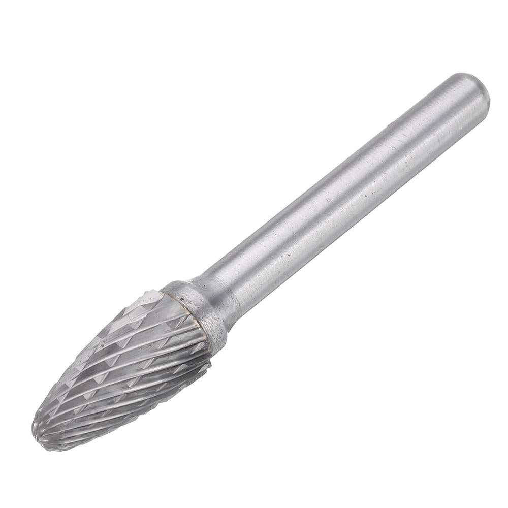 5Pcs DGCFA 6x10mm Double Cut Tungsten Carbide Rotary Burr Set 6mm Shank for DIY Wood Carving Metal Polishing Engraving Drilling