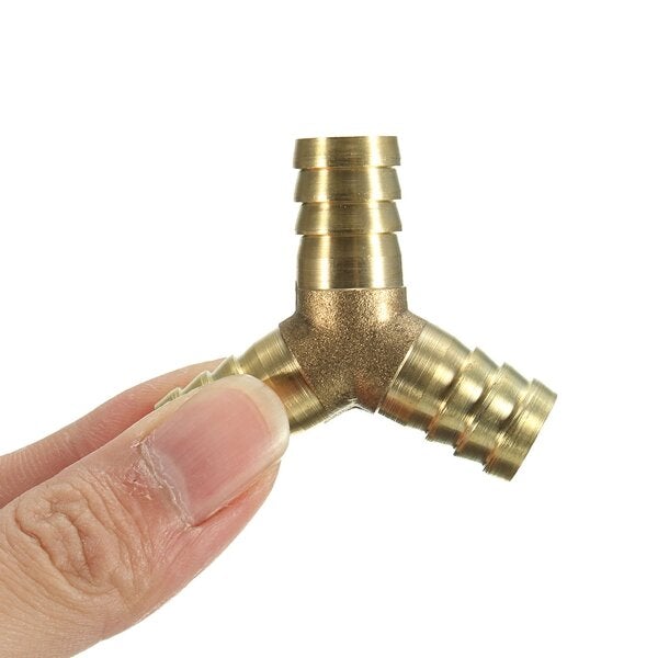 6/10/14mm Solid Brass Y Connector 3 Ways Hose Joiner Barbed Splitter